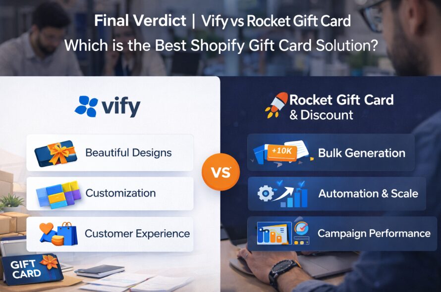 Vify vs Rocket Gift Card App - Which is the Best Shopify Gift Card Solutions