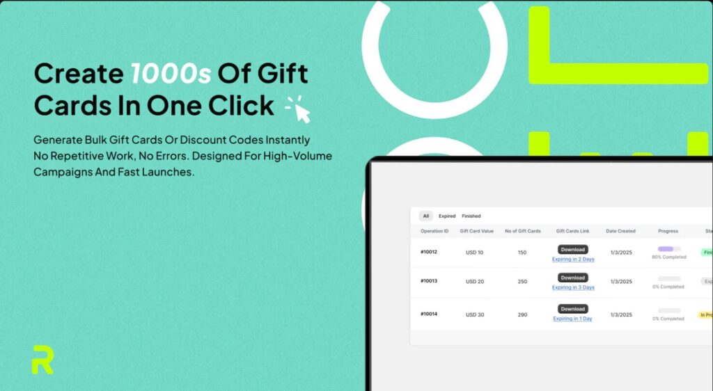 Rocket GiftCard & Discount - create gift cards in bulk