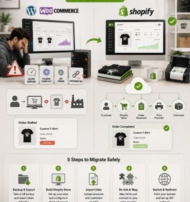 Migrate WooCommerce Print Shop to Shopify with 5 Steps