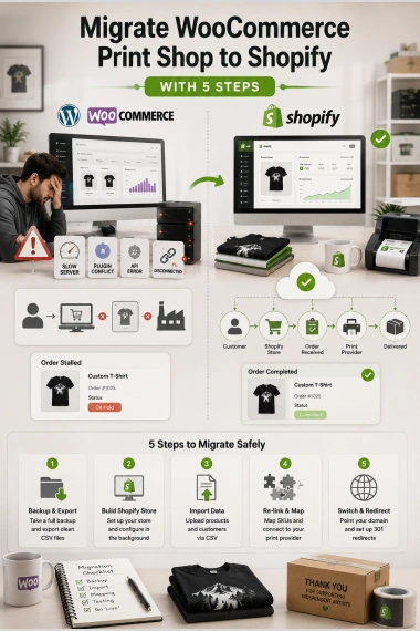 Migrate WooCommerce Print Shop to Shopify with 5 Steps