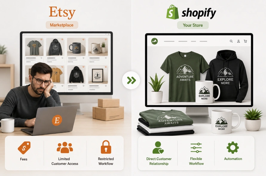 Why Print Shops Are Moving from Etsy to Shopify