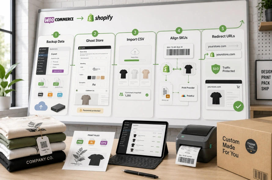 Migrate WooCommerce Print Shop to Shopify