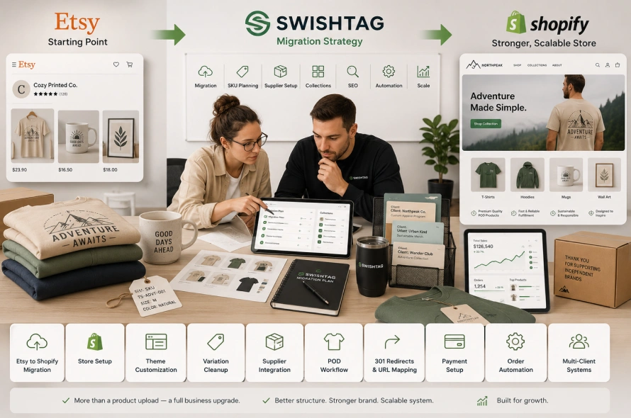 Why Work with Swishtag for Etsy to Shopify POD Migration?