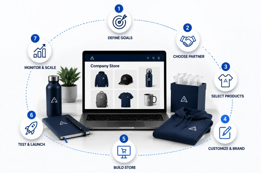 How to Set Up a Branded Online Company Swag Store in Just 7 Steps